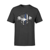 Apparel S / Black Tearing - Thin Blue Line Flag - Air Force Shirt - Standard T-shirt