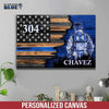 Canvas Prints 12" x 8" Half Flag - Police Officer Suit - K9 - Personalized Canvas