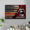 Canvas Prints 24" x 16" - BEST SELLER / 0.75" Half Thin Red Line Bunker Gear Thin Red Line Personalized Firefighter Canvas Print