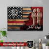 Canvas Prints 24" x 16" - BEST SELLER Half Thin Red Line - Firefigher Couple With Bunkergear Custom Thin Red Line Canvas Print