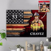 Canvas Prints 24" x 16" - BEST SELLER Half Thin Red Line Flag Firefighter Upload Photo Personalized Canvas Print