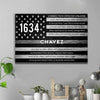 Thin Silver Line Flag - Corrections Officer's Prayer Personalized Canvas Print