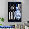Female Police Officer Department Thin Blue Line Canvas Print