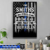 Stand For The Flag Pray For The Fallen Thin Blue Line Canvas Print