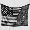 Personalized Fleece Blanket - Half Thin Silver Line - Corrections Officer Badge