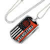 Jewelry Military Chain (Silver) / No Firefighter Axe Flag - Luxury Dog Tag - Military Ball Chain