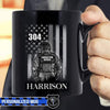 Mugs Black / 11oz Personalized Mug - Thin Silver Line - Corrections Officer Suit