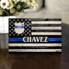 Thin Blue Line Police Name Canvas Personalized Wood Prints