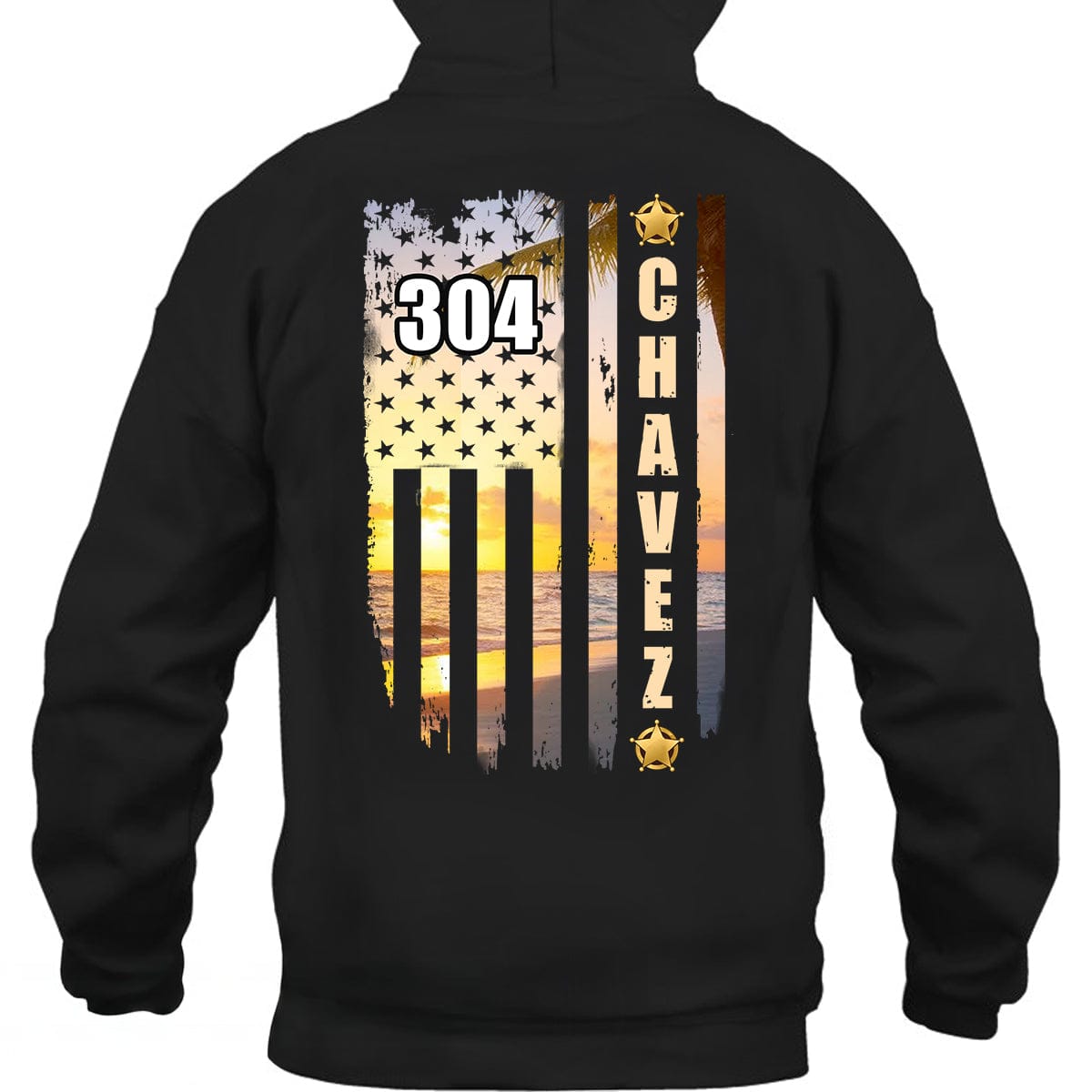 Apparel Sunset On The Beach - Sheriff Personalized Hoodie