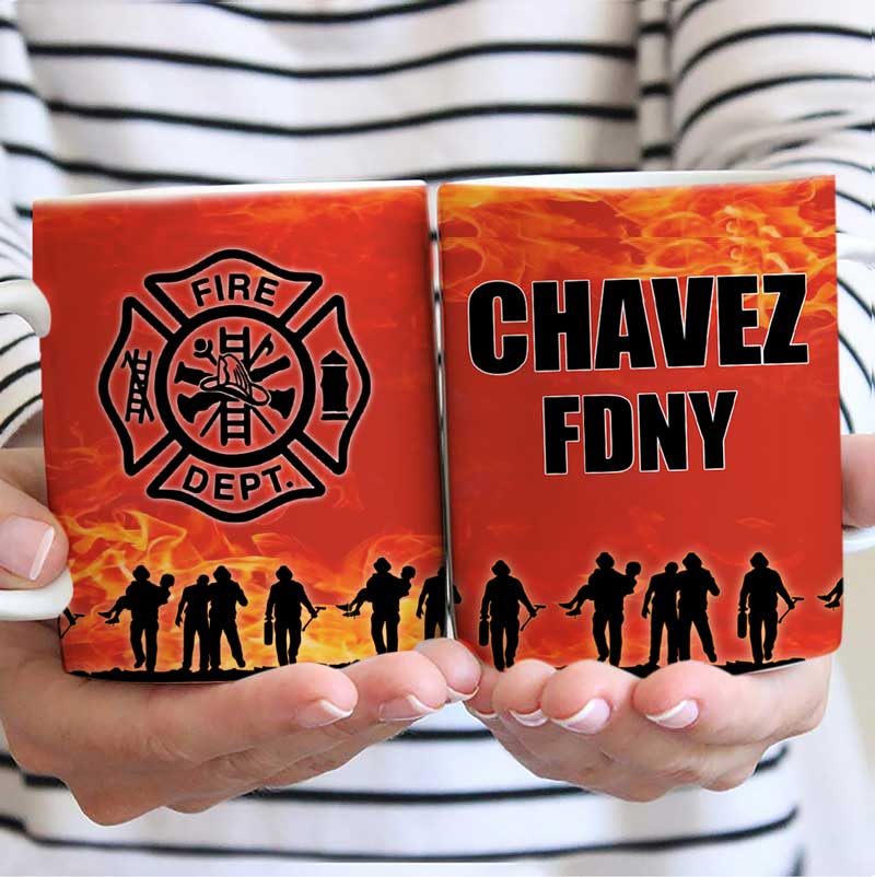 Firefighter AOP Thin Red Line Coffee Mug