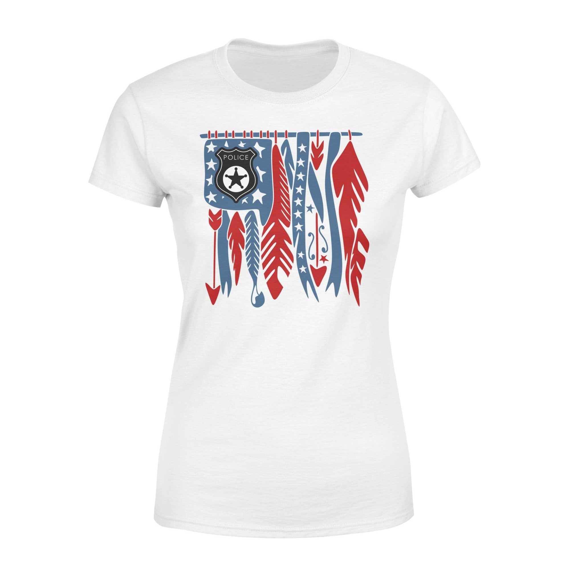 Apparel XS / White Arrow Feather Flag - Police Shirt - Standard Women's T-shirt