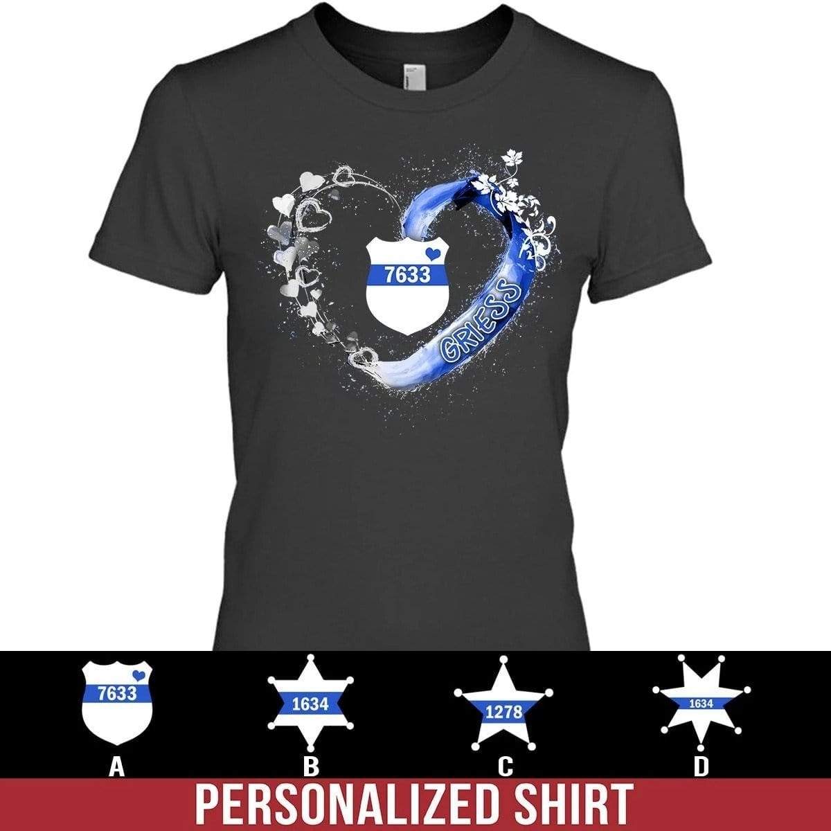 Apparel XS / Black Back The Blue - Apple Cloudtext - Personalized Shirt - DSAPP