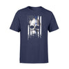 Apparel S / Navy Color Splash Thin Blue Line Flag Skull Shirt - Standard T-shirt