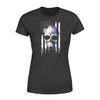 Apparel XS / Black Color Splash Thin Blue Line Flag Skull Shirt - Standard Women's T-shirt