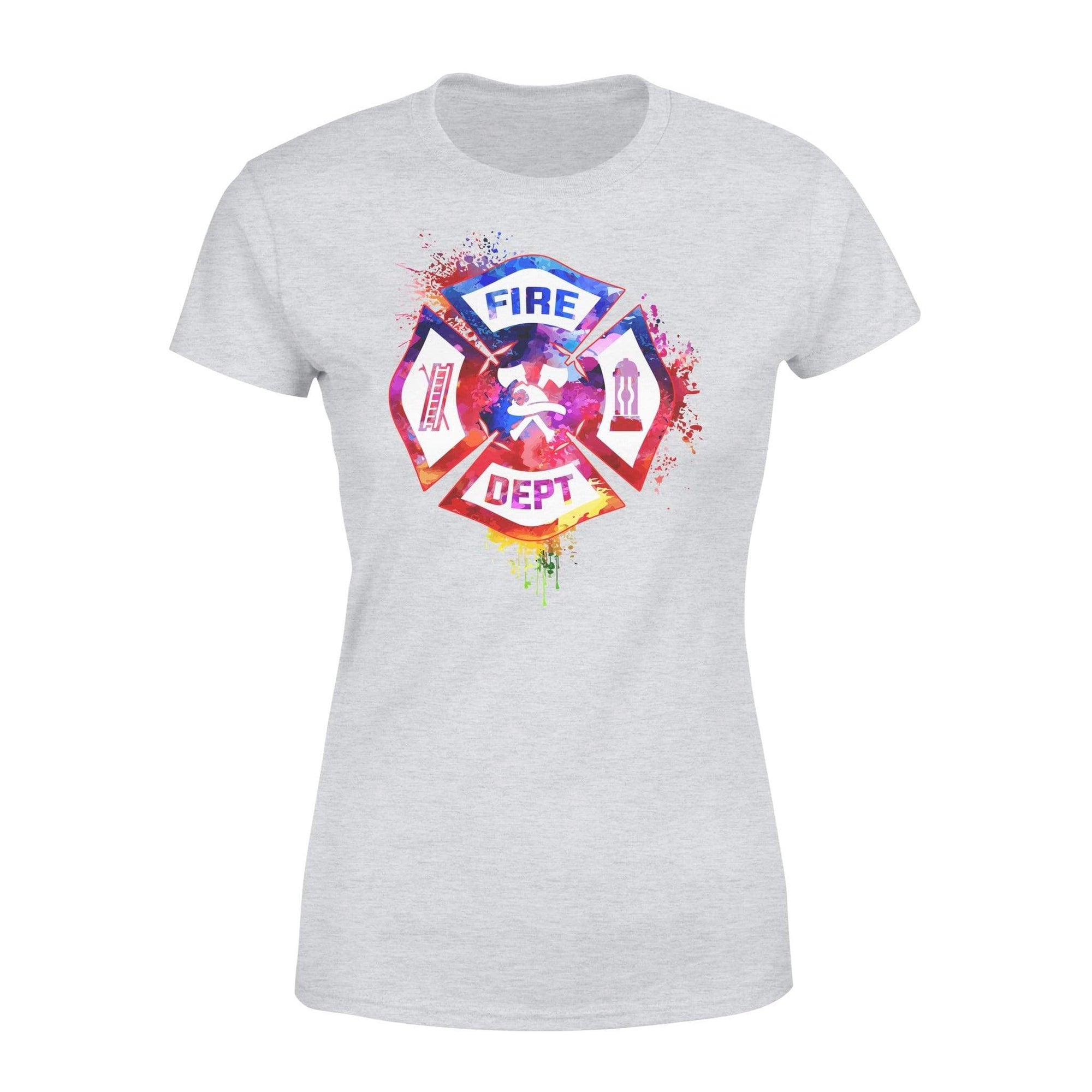 Apparel XS / Grey Colorful Firefighter Emblem Shirt - Standard Women's T-shirt