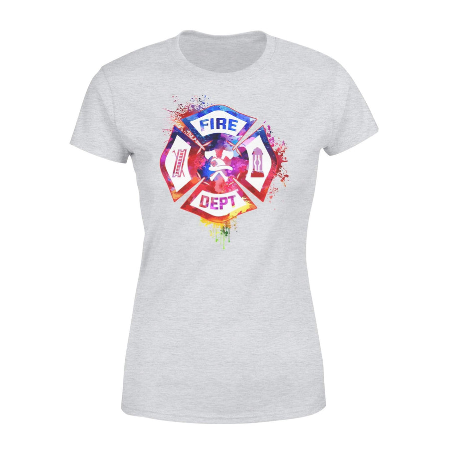 Apparel XS / Grey Colorful Firefighter Emblem Shirt - Standard Women's T-shirt