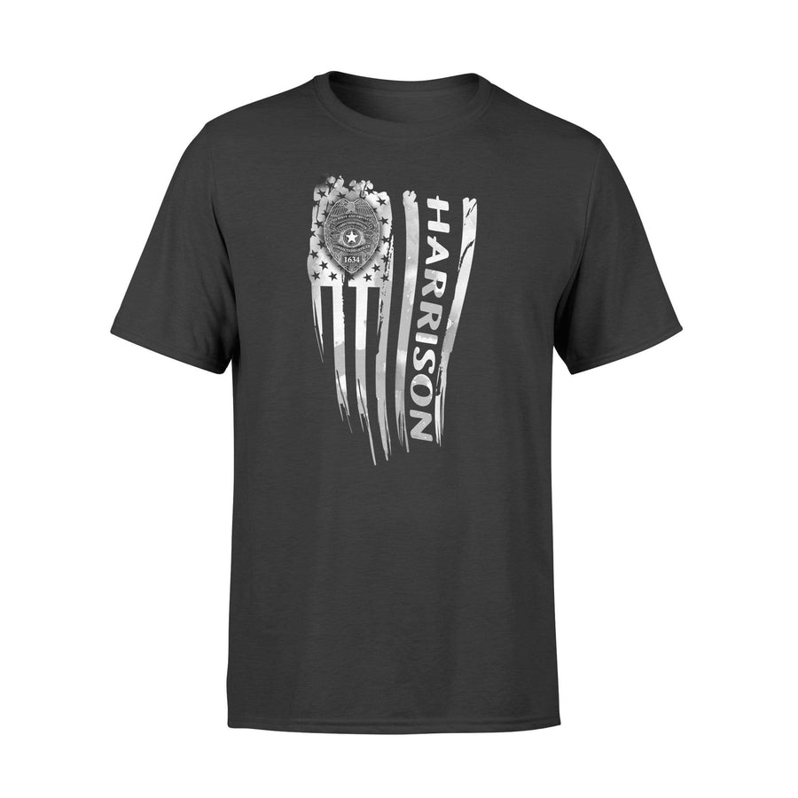 Apparel S / Black Distressed Flag - Thin Silver Line - DSAPP