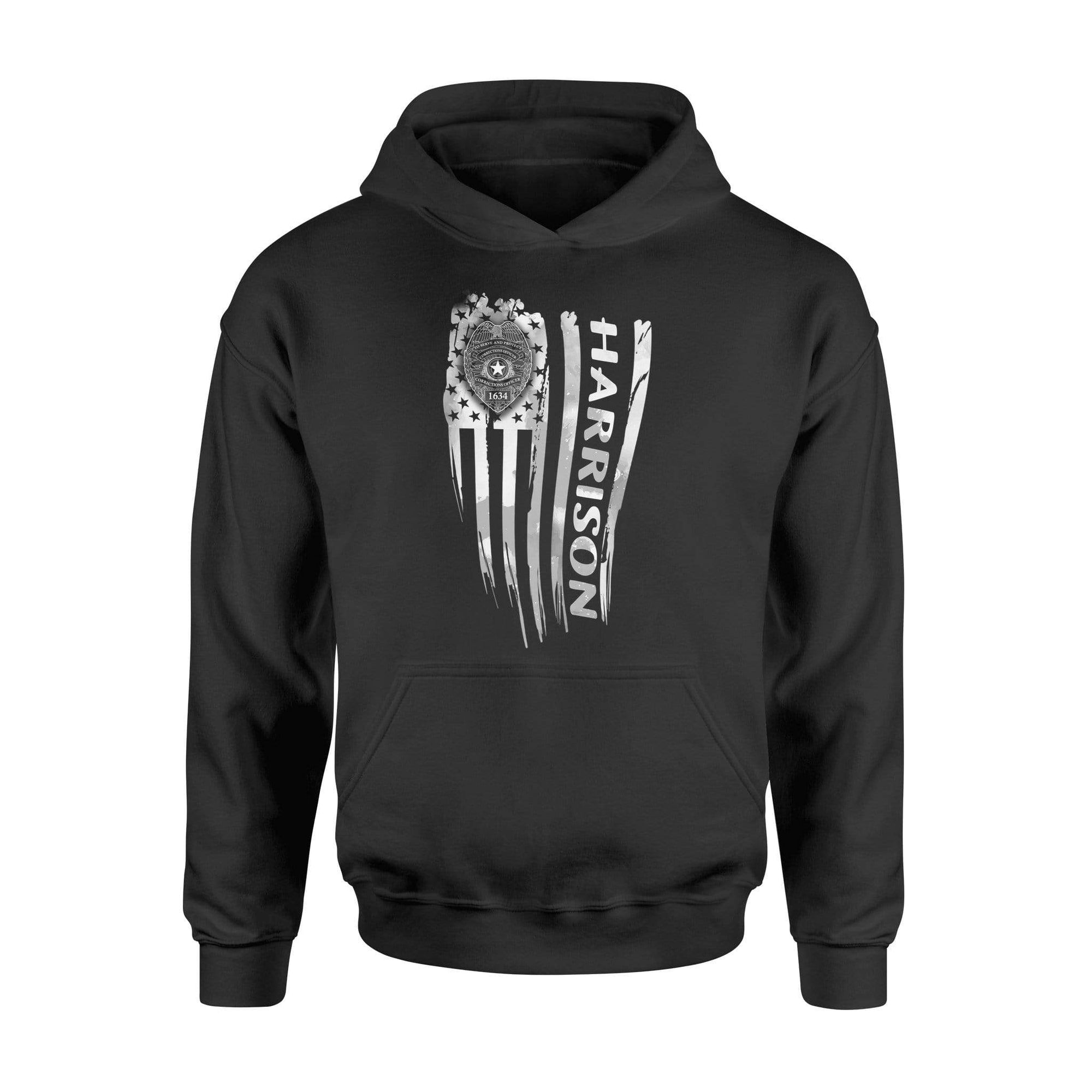 Apparel S / Black Distressed Flag - Thin Silver Line - DSAPP