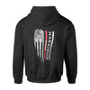 Apparel S / Black Firefighter Distressed Flag Ver2 - Back Printed - Personalized Shirt - DSAPP