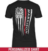 Apparel XS / Black Firefighter Distressed Flag Ver2 - Back Printed - Personalized Shirt - DSAPP