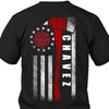 Apparel Firefighter - Thin Red Line Axe Flag - Circle Star Personalized Shirt