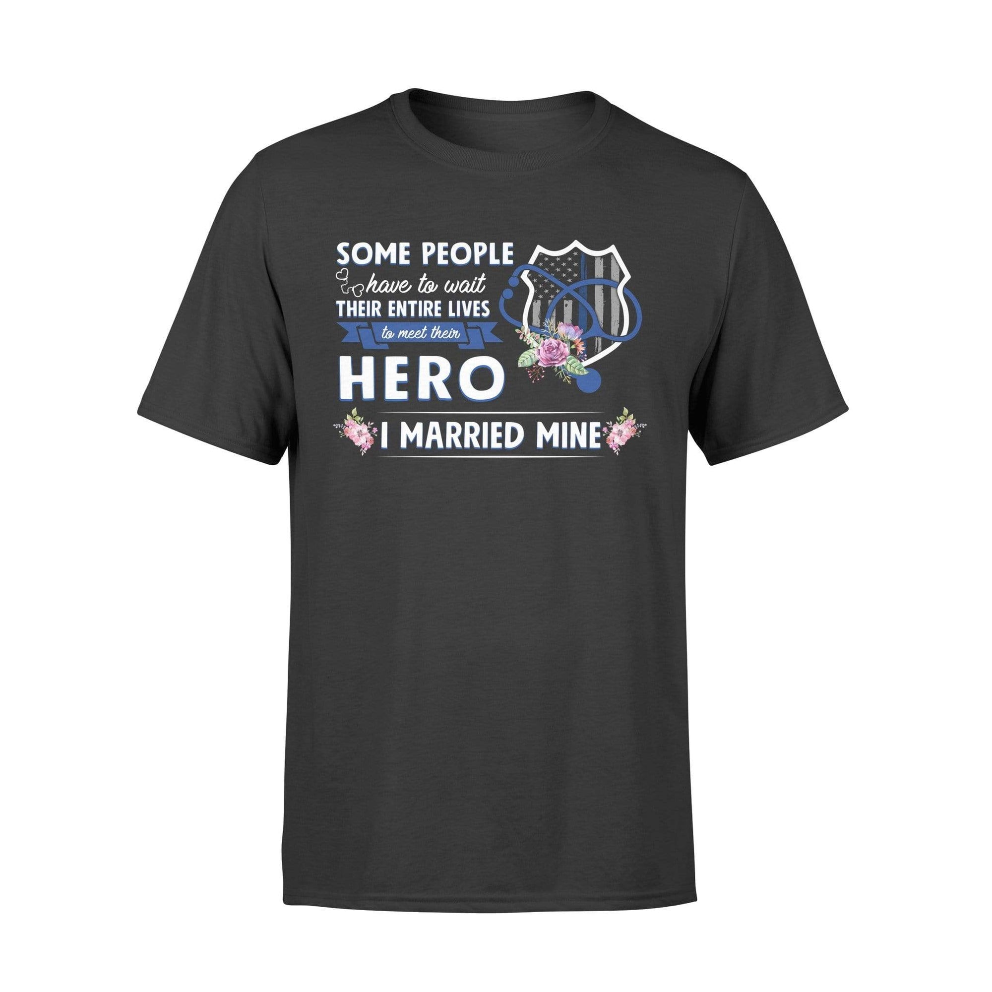 Apparel S / Black Flower Marry My Hero - Police x Nurse Shirt - Standard T-shirt