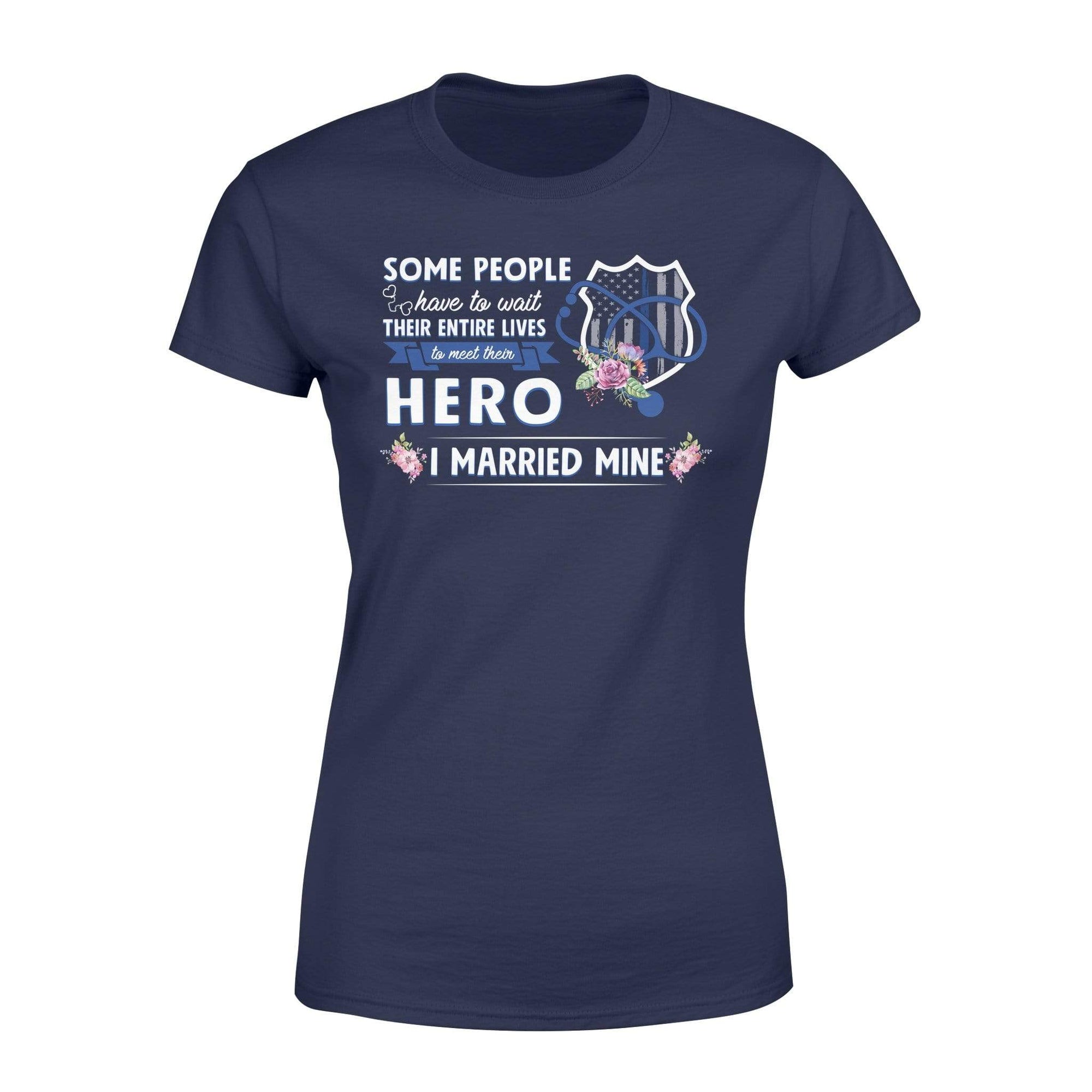Apparel XS / Navy Flower Marry My Hero - Police x Nurse Shirt - Standard Women's T-shirt