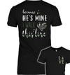Apparel XS / Black He's Mine I Walk The Line - Air Force Shirt - Standard Women's T-shirt