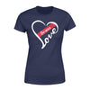 Apparel XS / Navy Heart Love -  Thin Red Line Personalized Shirt - Standard Women's T-shirt - DSAPP