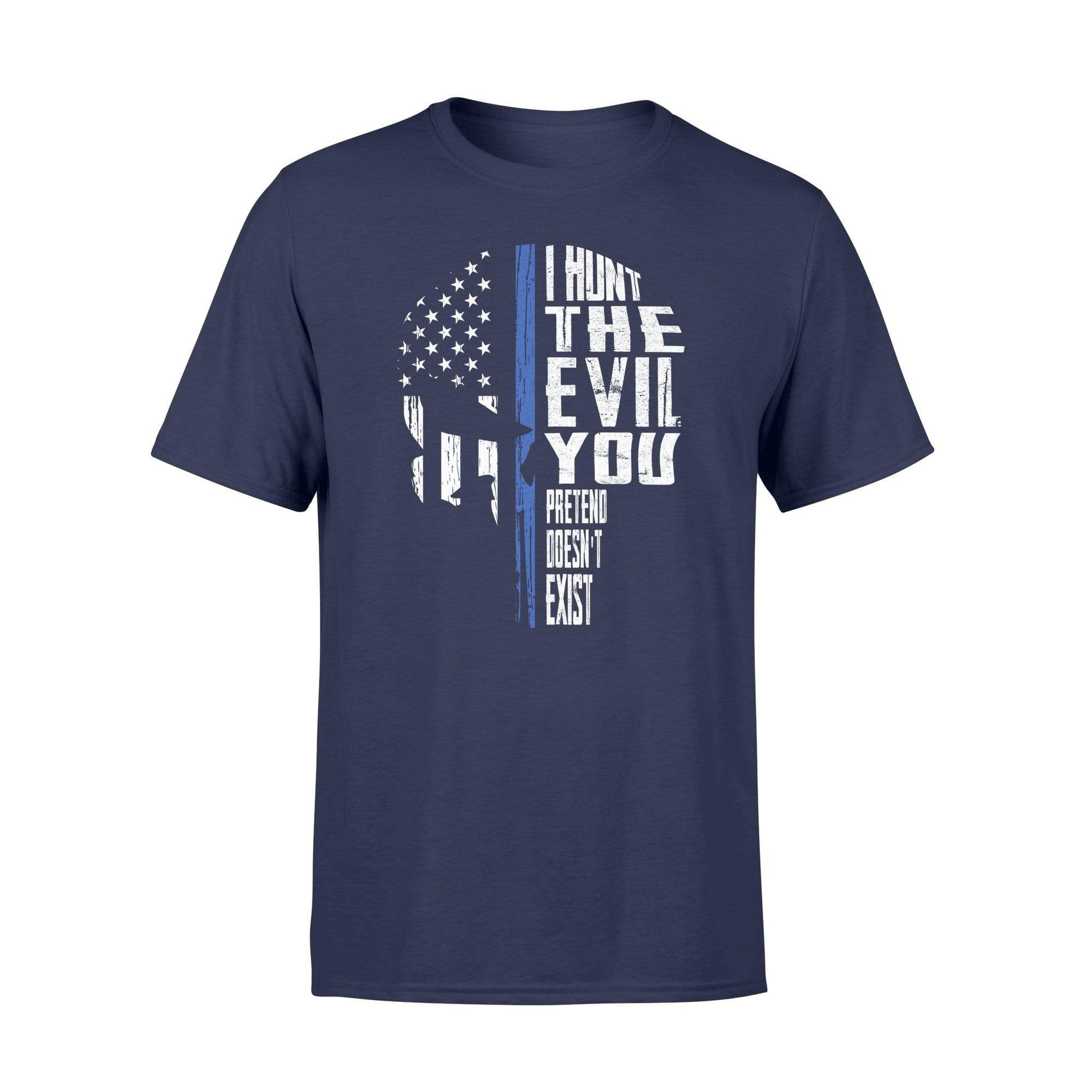 Apparel S / Navy I Hunt The Evil-Skull Shirt  - Standard T-shirt - DSAPP