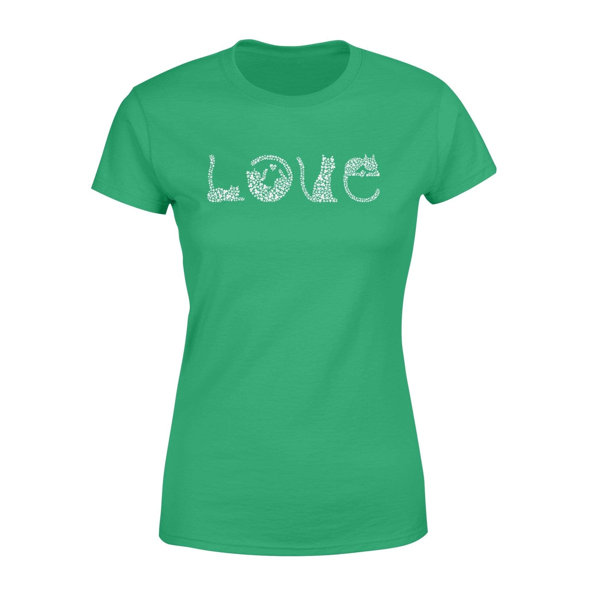 Love Cat Shamrock St Patrick Day Shirt - Standard Women’s T-shirt