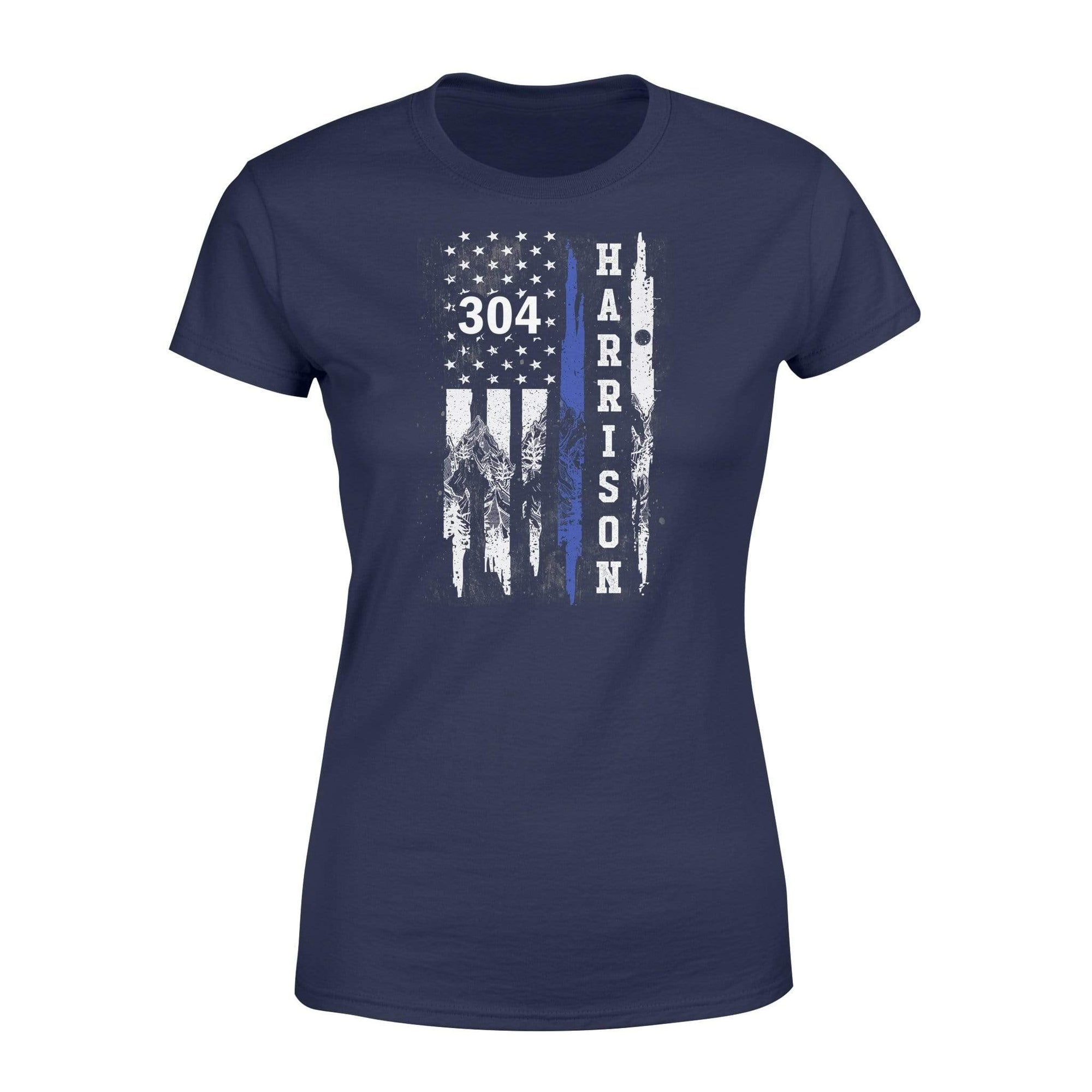 Apparel XS / Navy Mountain Inside Nation Flag - Personalized Shirt - Standard Women's T-shirt - DSAPP