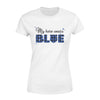 Apparel XS / White My Hero Wears Blue - Sparkling Checkered Pattern Shirt - Standard Women's T-shirt
