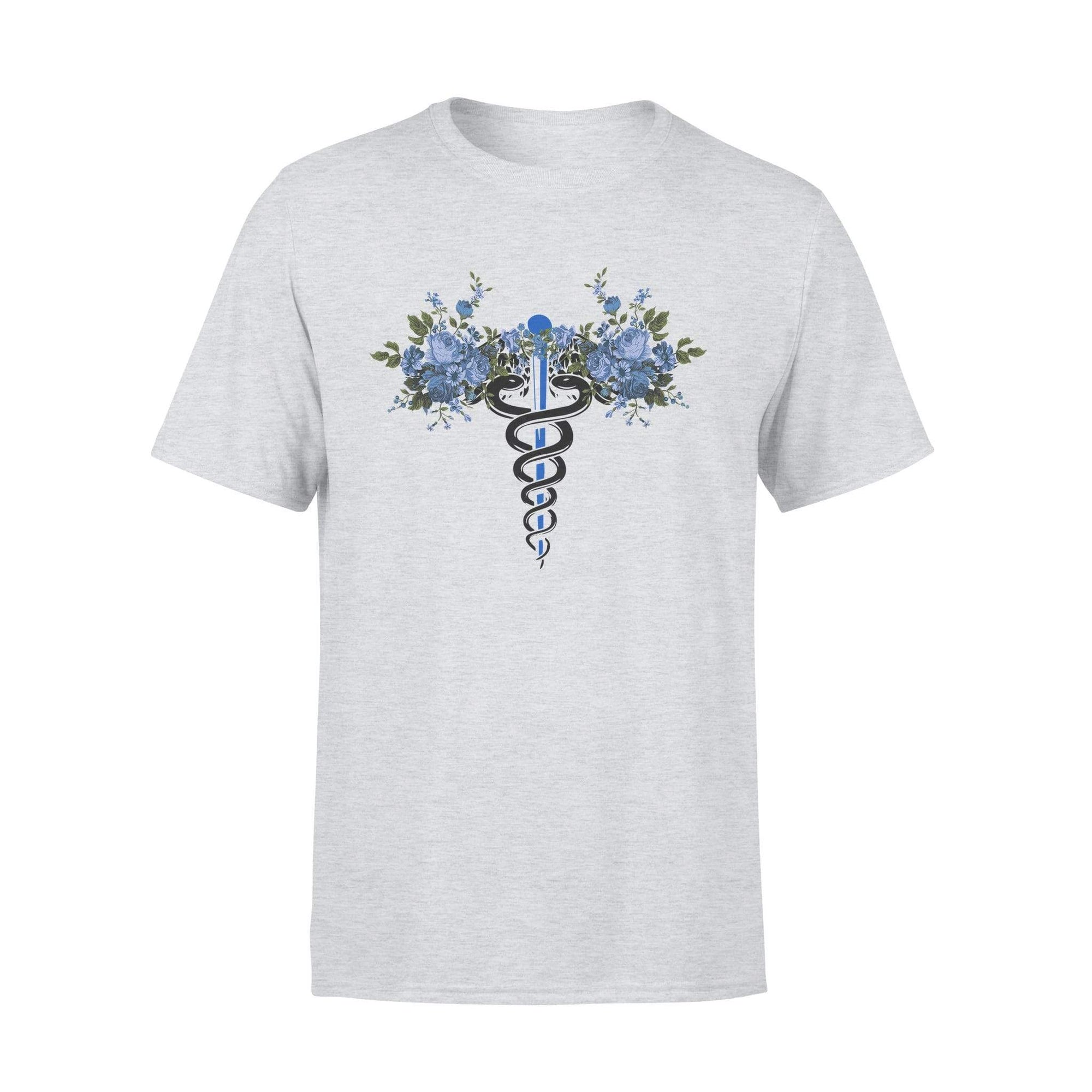 Apparel S / Grey Nurse - Thin Blue Line - Blossom Nurse Symbol Shirt - Standard T-shirt