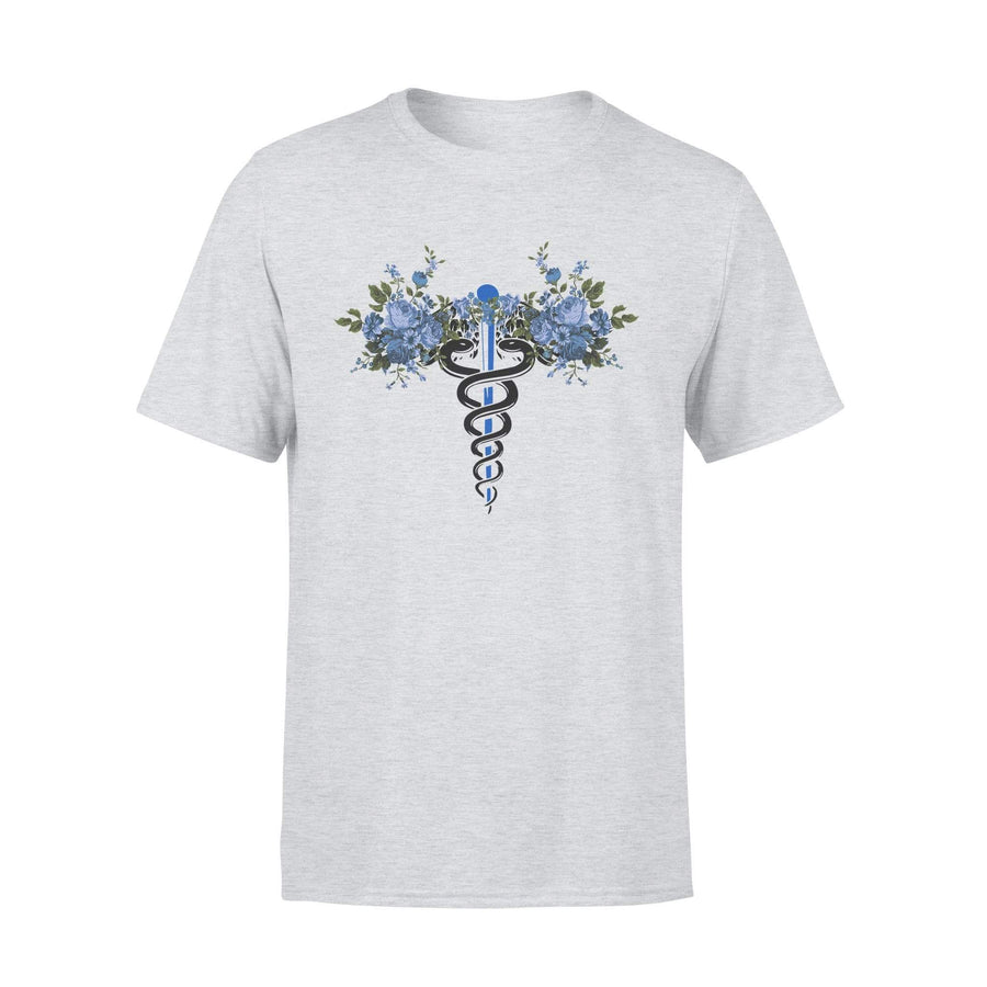 Apparel S / Grey Nurse - Thin Blue Line - Blossom Nurse Symbol Shirt - Standard T-shirt