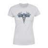 Apparel XS / Grey Nurse - Thin Blue Line - Blossom Nurse Symbol Shirt - Standard Women's T-shirt