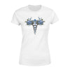 Apparel XS / White Nurse - Thin Blue Line - Blossom Nurse Symbol Shirt - Standard Women's T-shirt