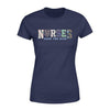 Apparel XS / Navy Nurses Back The Blue Floral Patterned Shirt - Standard Women's T-shirt - DSAPP
