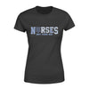 Apparel XS / Black Nurses Back The Blue Patterned Shirt -Standard Women's T-shirt