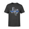 Apparel S / Black Paisley State Map - Texas - Thin Blue Line - Personalized Shirt - DSAPP
