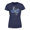 Apparel XS / Navy Paisley State Map - Texas - Thin Blue Line - Personalized Shirt - Standard Women's T-shirt - DSAPP
