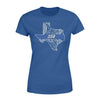 Apparel XS / Royal Paisley State Map - Texas - Thin Blue Line - Personalized Shirt - Standard Women's T-shirt - DSAPP