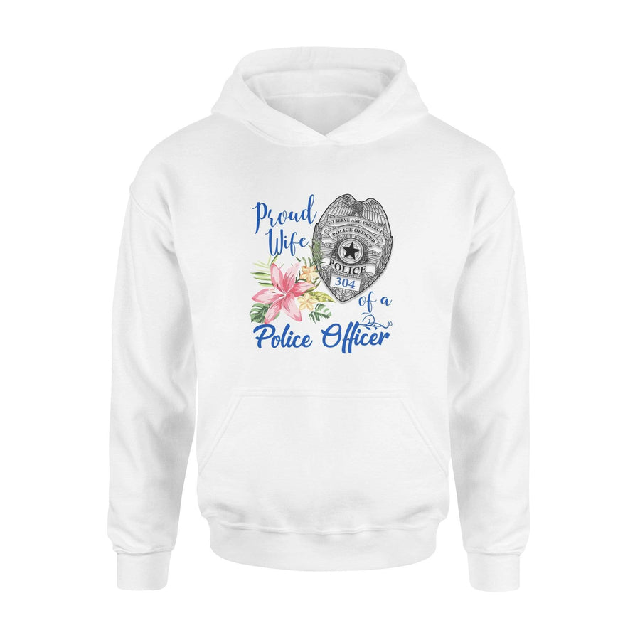 Apparel S / White Personalized Floral Proud Police Wife Shirt - DSAPP