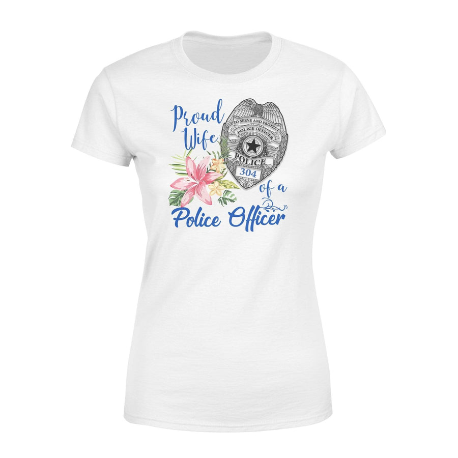Apparel XS / White Personalized Floral Proud Police Wife Shirt - DSAPP