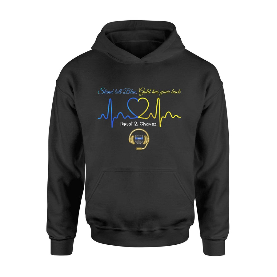 Apparel S / Black Personalized Hoodie - TBL x TGL - Stand Tall Blue Gold Has Your Back - Standard Hoodie  - DSAPP