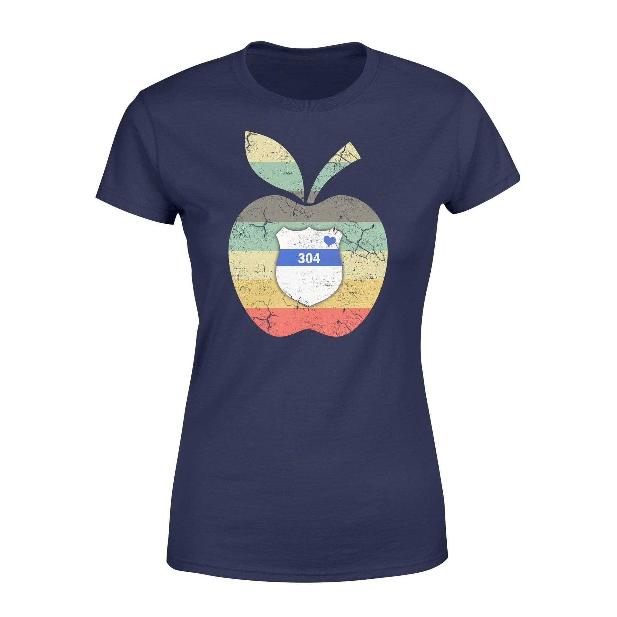 Apparel XS / Navy Personalized Shirt - Apple Vintage Graphic Badge Number - Standard Women's T-shirt - DSAPP