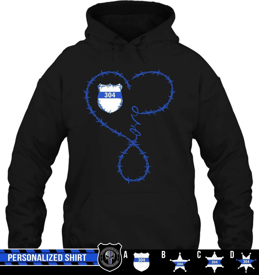 Apparel S / Black Personalized Shirt - Barbed Wire Infinity Love - DSAPP