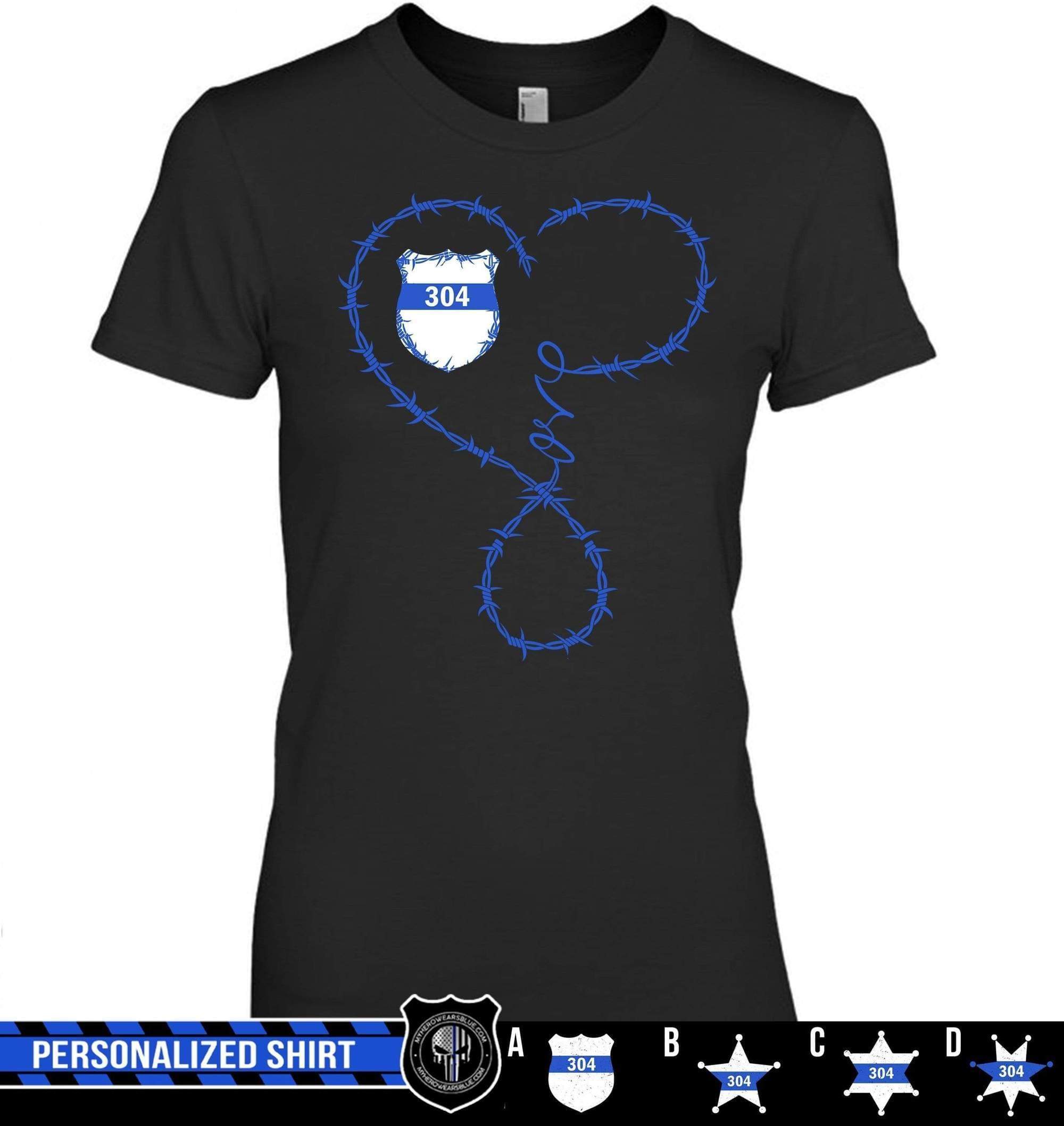 Apparel XS / Black Personalized Shirt - Barbed Wire Infinity Love - DSAPP