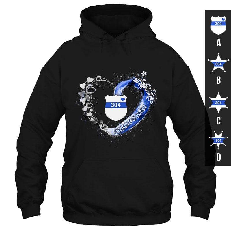 Beautiful Heart -  Blue Line Mom Personalized Hoodie