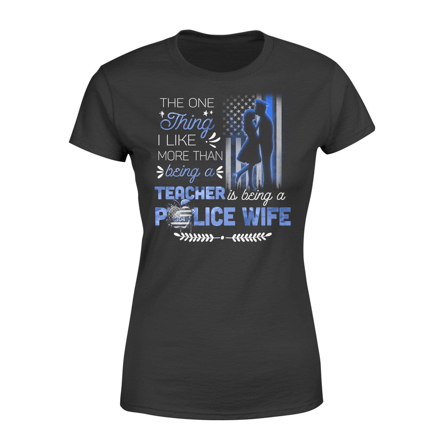 Apparel XS / Black Personalized Shirt - Being A Police Wife - Teacher x Police-Standard Women's T-shirt-DSAPP